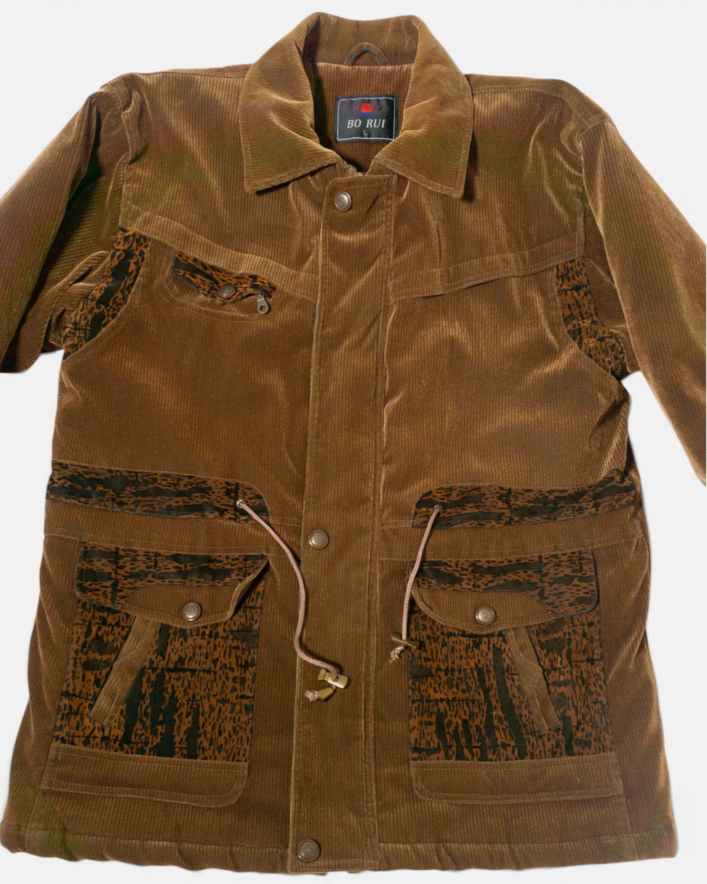 Parka Pana Marrón Ocre Camuflaje Vintage 90s — Talla L
