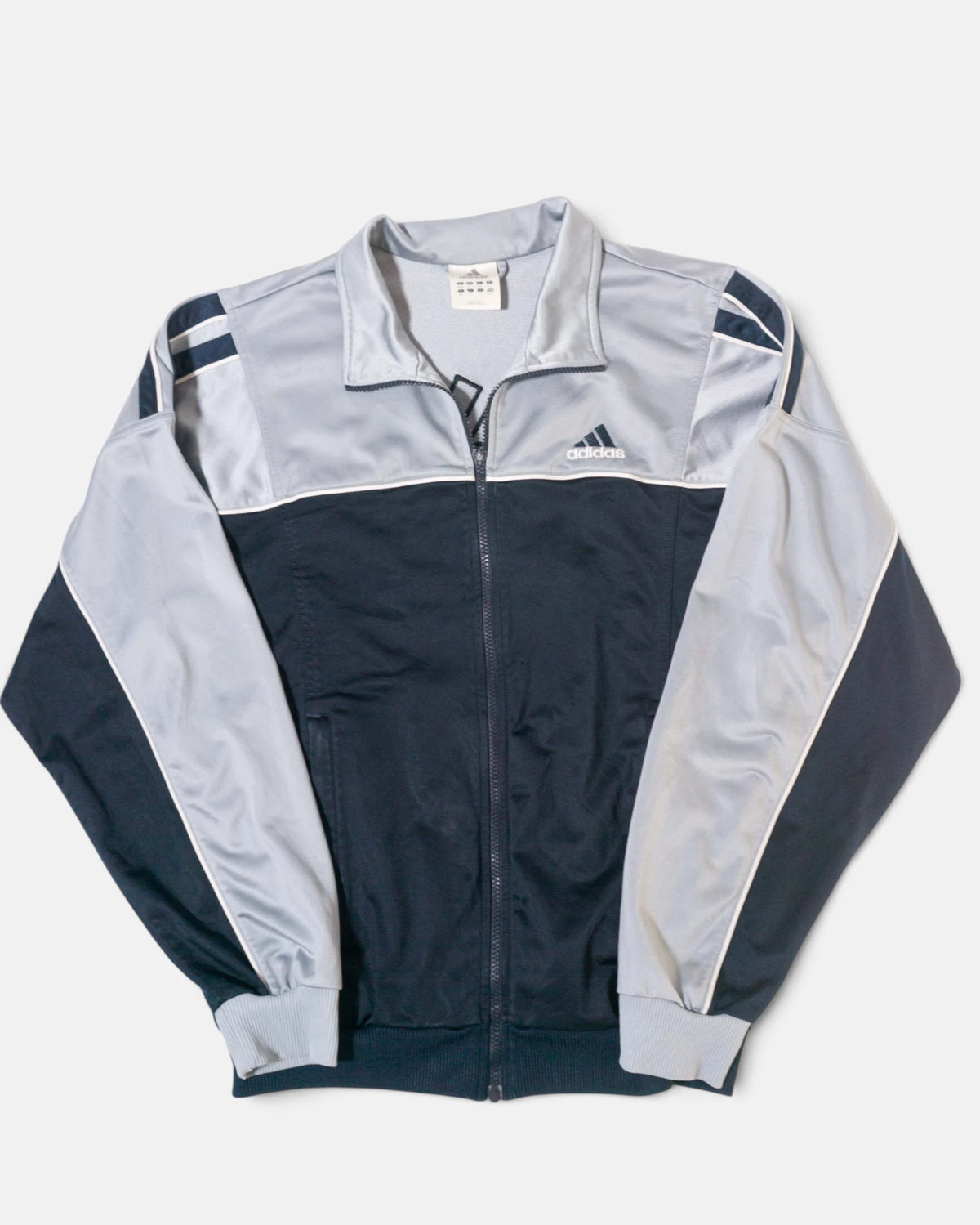 Chaqueta Adidas Gris Negra Vintage 00s — Talla M