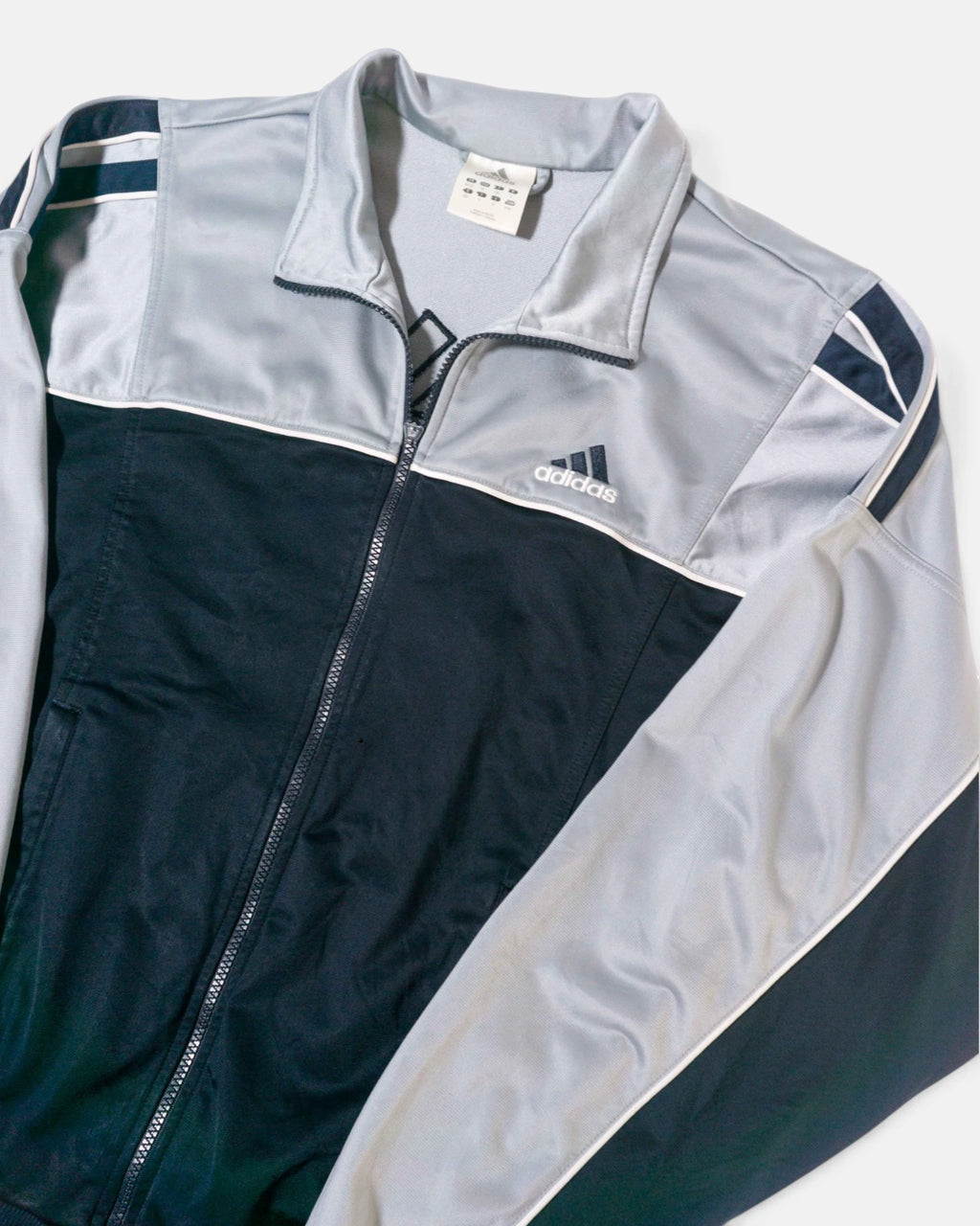Chaqueta Adidas Gris Negra Vintage 00s — Talla M