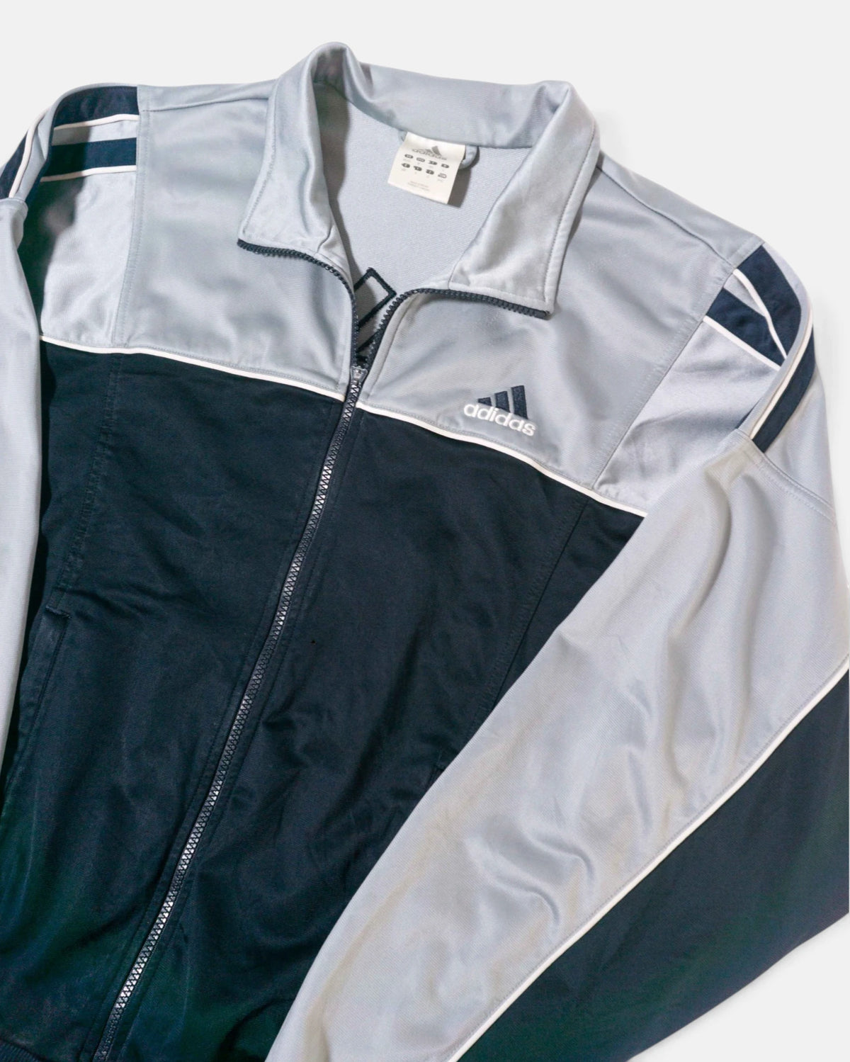 Chaqueta Adidas Gris Negra Vintage 00s — Talla M