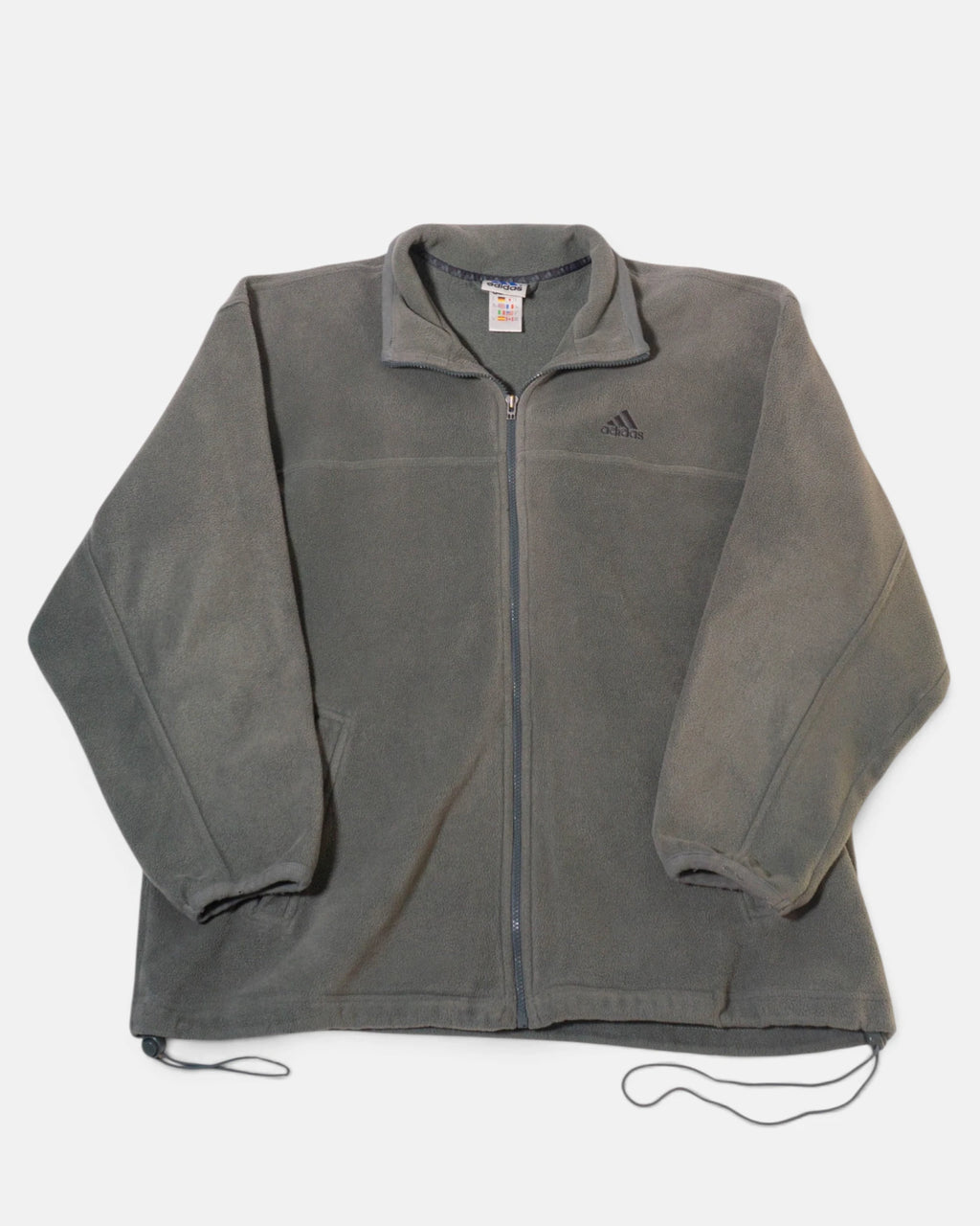 Chaqueta Polar Adidas Gris Cemento Vintage — Talla L