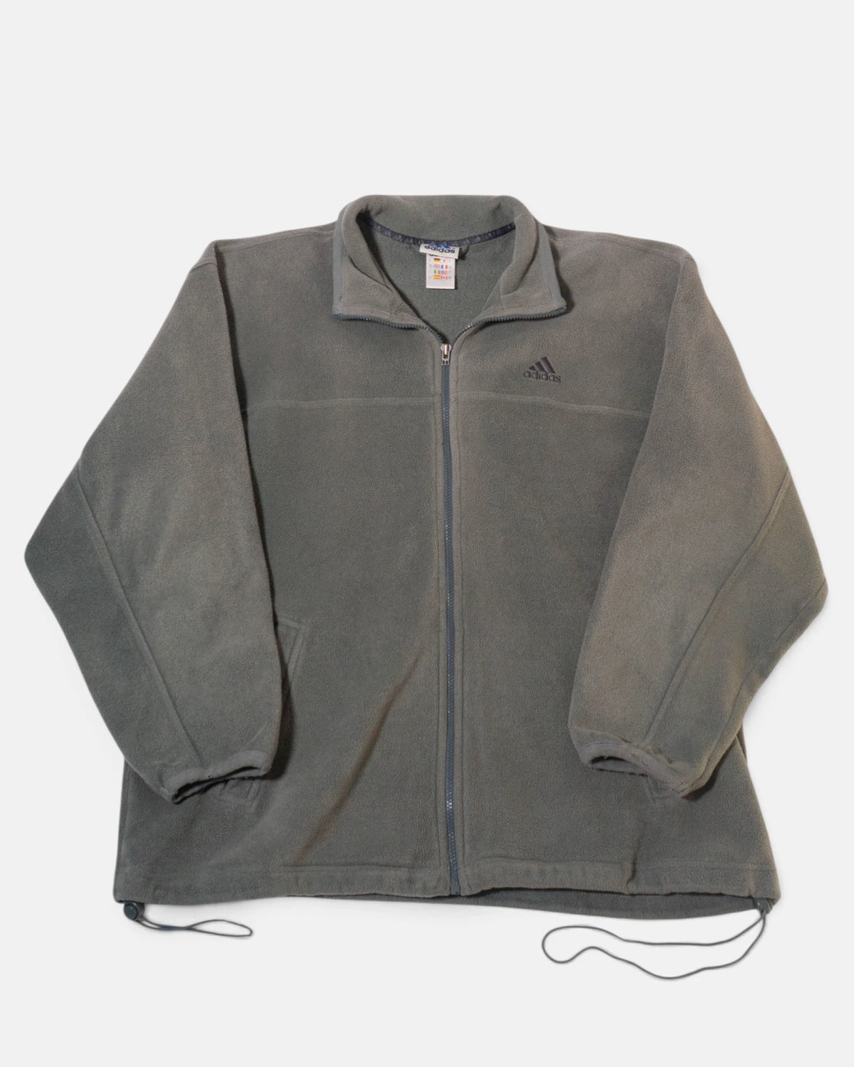Chaqueta Polar Adidas Gris Cemento Vintage — Talla L