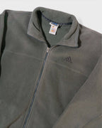 Chaqueta Polar Adidas Gris Cemento Vintage — Talla L