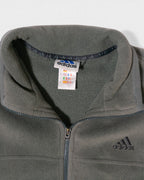 Chaqueta Polar Adidas Gris Cemento Vintage — Talla L