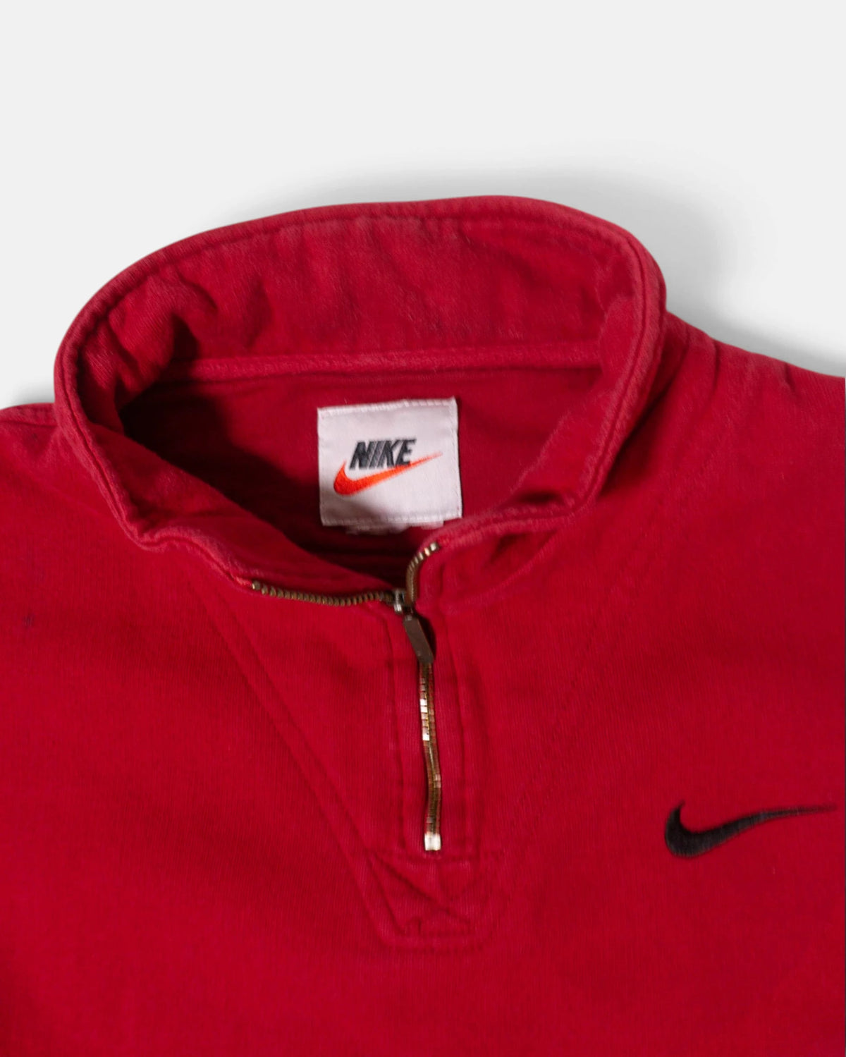 Sudadera Nike Roja Media Cremallera Vintage — Talla XS