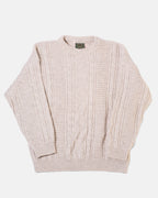 Jersey Trenzado Crema Vintage 90s Made In Italy — Talla XL