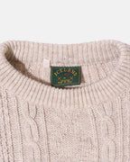 Jersey Trenzado Crema Vintage 90s Made In Italy — Talla XL