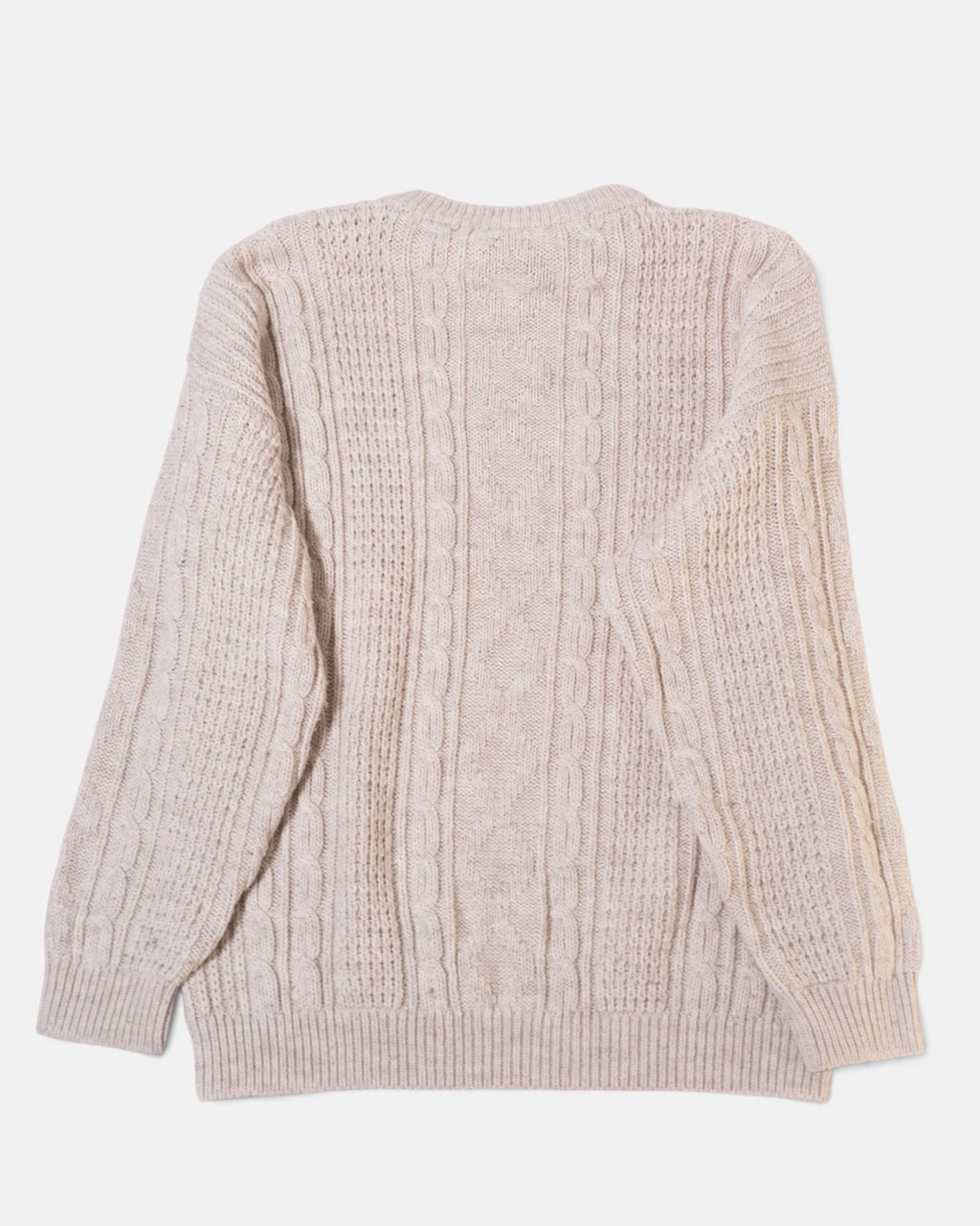 Jersey Trenzado Crema Vintage 90s Made In Italy — Talla XL