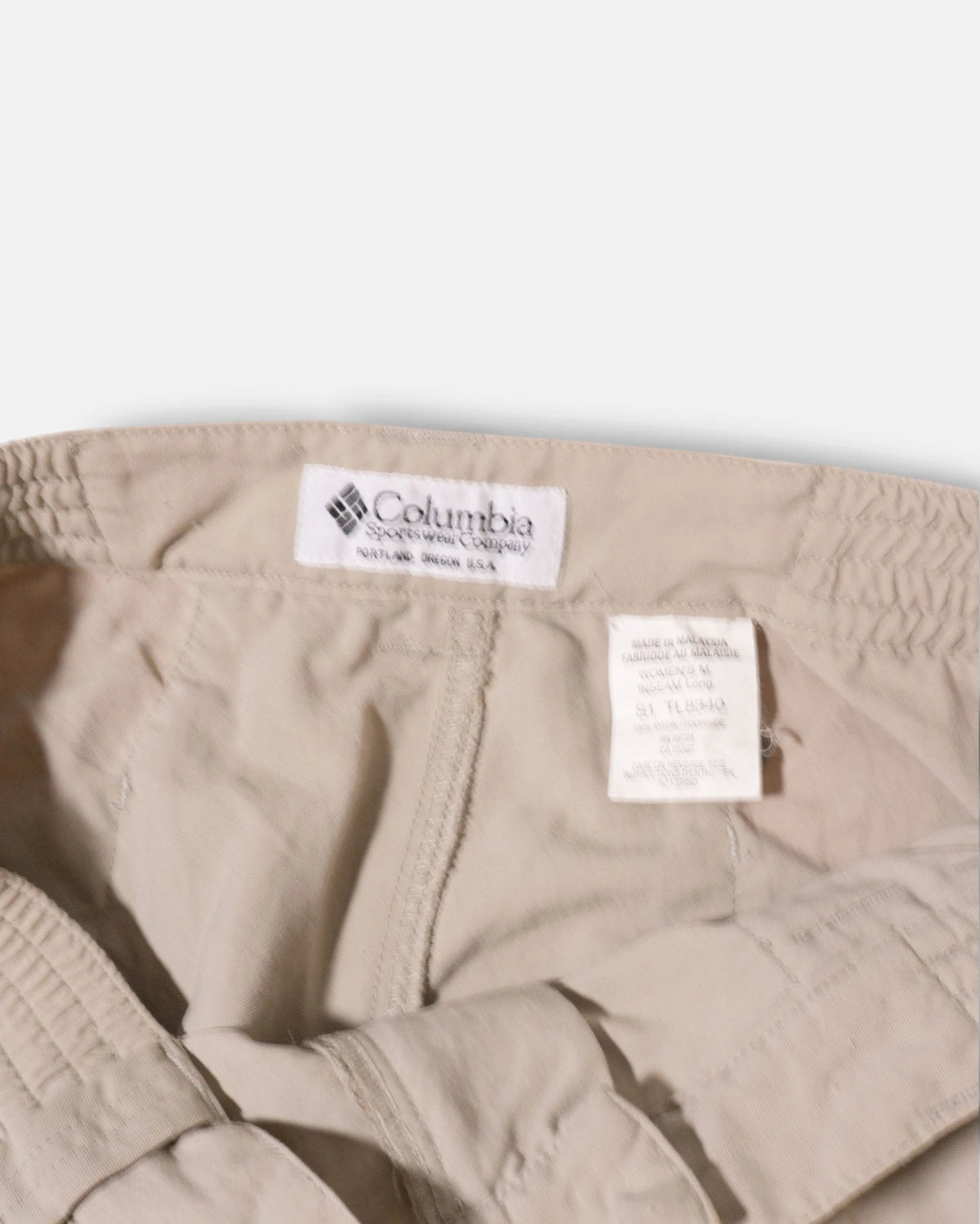 Pantalón Columbia Convertible Beige Vintage — Talla M Mujer