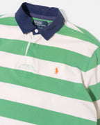 Polo Rugby Ralph Lauren Verde Rayas Vintage — Talla L