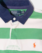 Polo Rugby Ralph Lauren Verde Rayas Vintage — Talla L