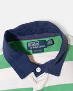 Polo Rugby Ralph Lauren Verde Rayas Vintage — Talla L