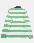 Polo Rugby Ralph Lauren Verde Rayas Vintage — Talla L