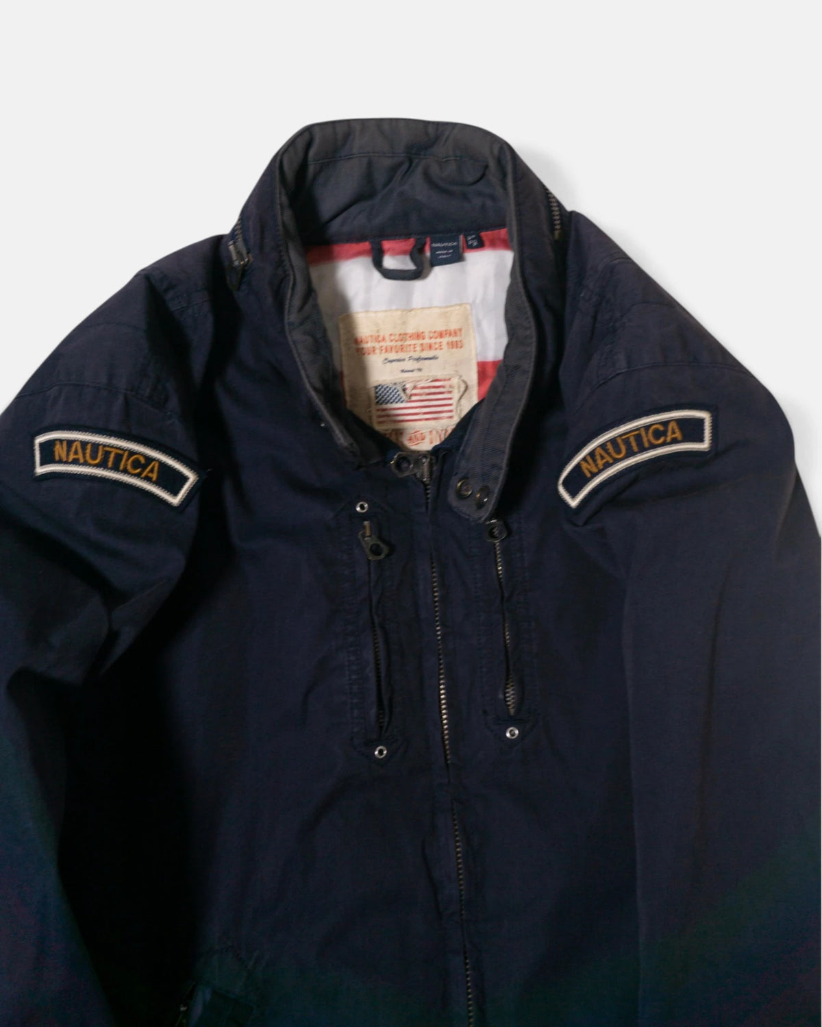 Chaqueta Nautica Azul Marino Vintage 90s — Talla XXL