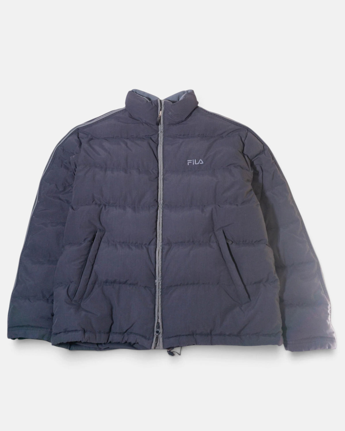 Plumífero Fila Gris Antracita Plumas Vintage — Talla L