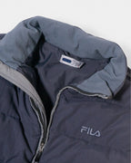 Plumífero Fila Gris Antracita Plumas Vintage — Talla L