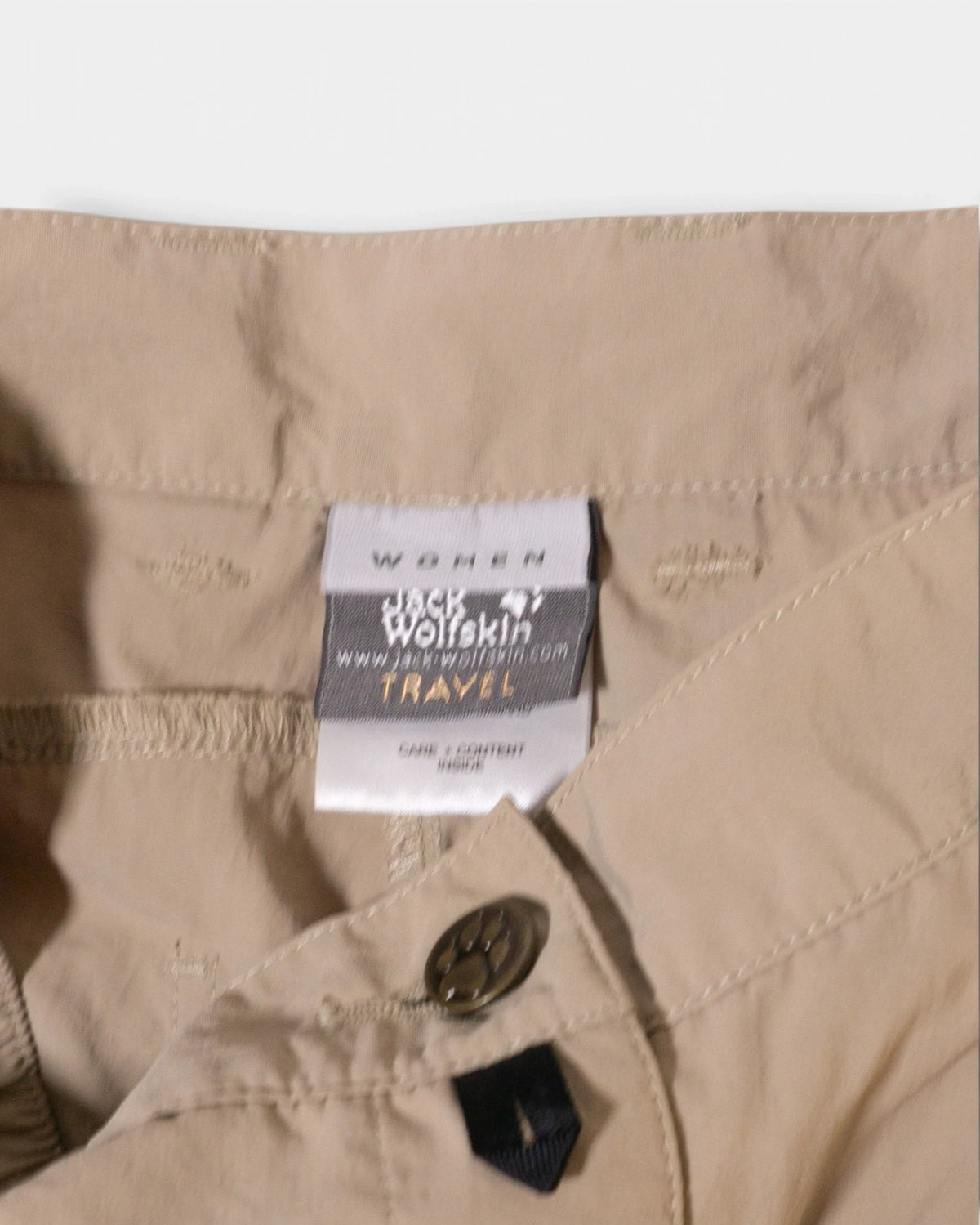 Pantalón Jack Wolfskin Convertible Beige — Talla XS Mujer
