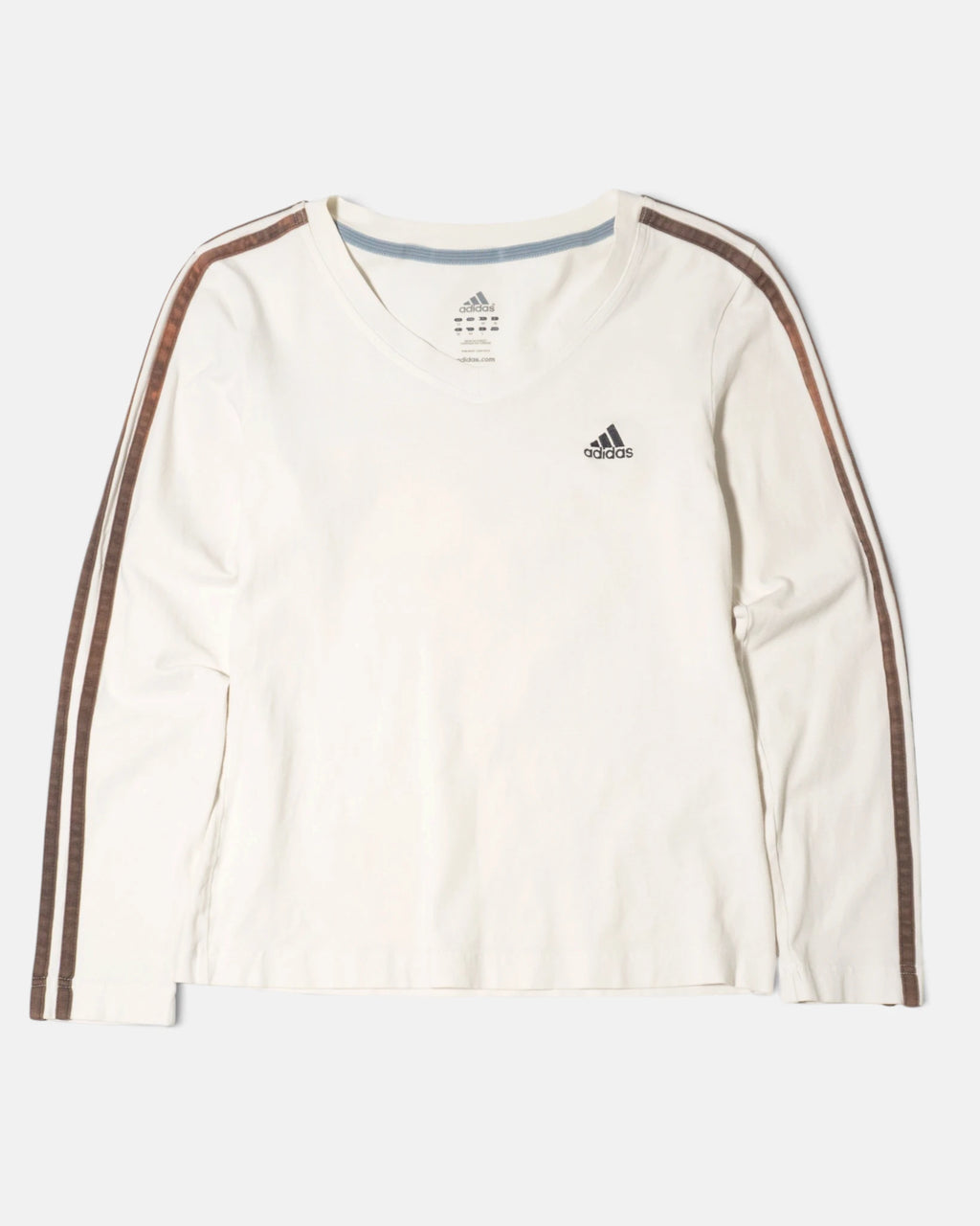 Camiseta Adidas Crema Marrón Vintage 00s — Talla M Mujer