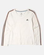 Camiseta Adidas Crema Marrón Vintage 00s — Talla M Mujer