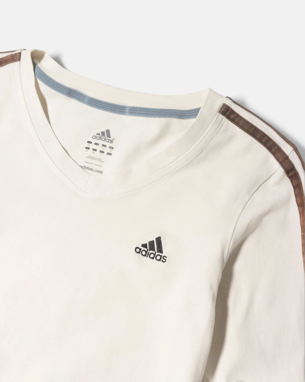 Camiseta Adidas Crema Marrón Vintage 00s — Talla M Mujer
