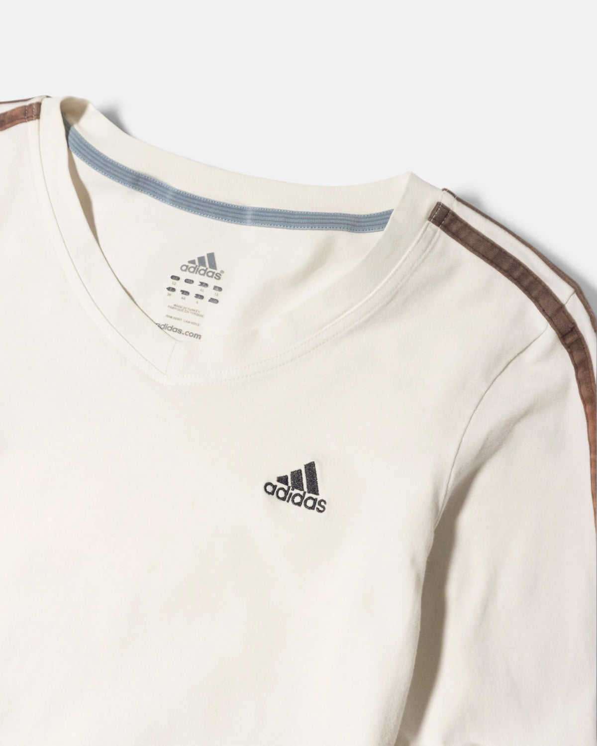 Camiseta Adidas Crema Marrón Vintage 00s — Talla M Mujer