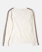 Camiseta Adidas Crema Marrón Vintage 00s — Talla M Mujer