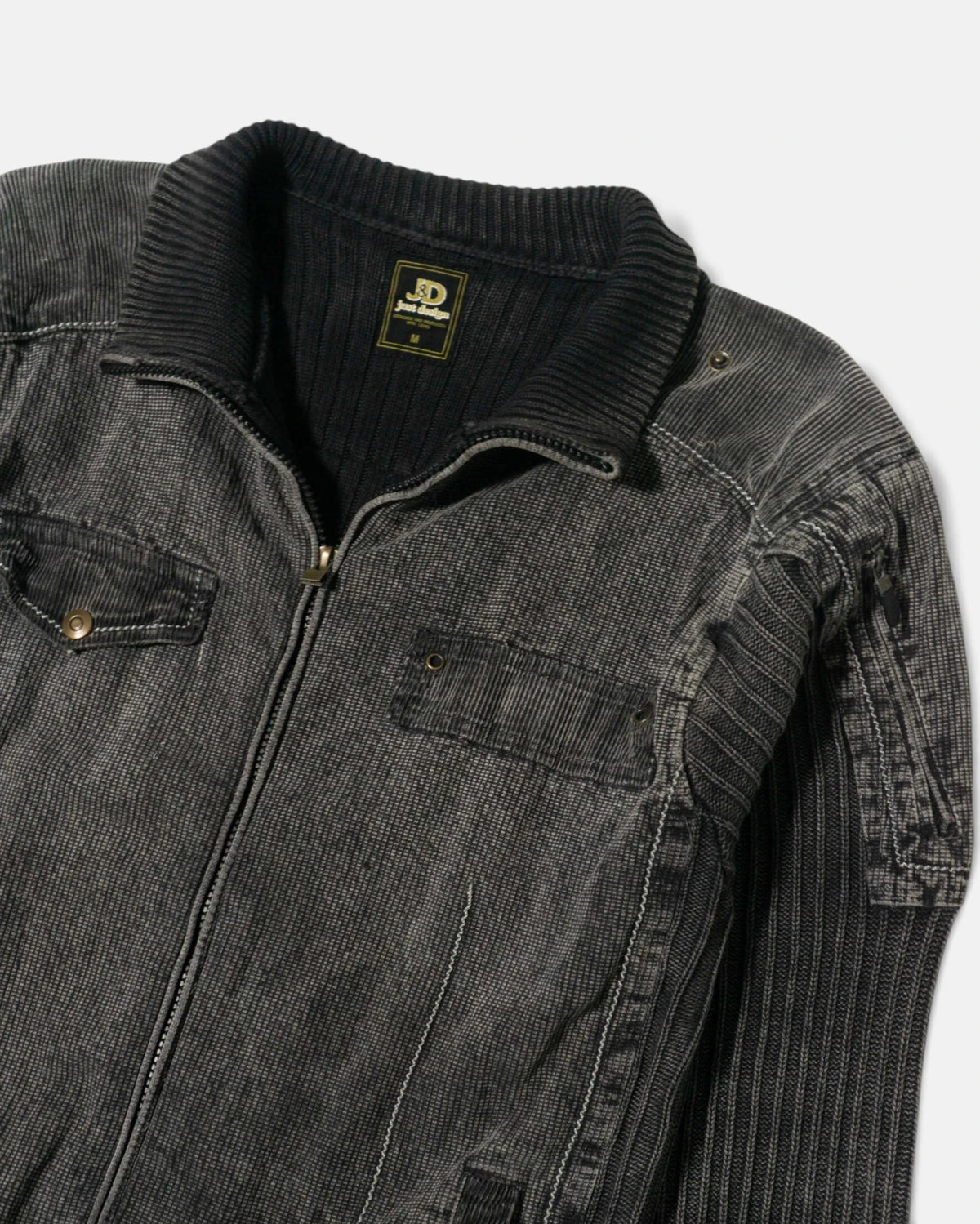 Chaqueta Just Design Gris Lavado Vintage 00s — Talla M