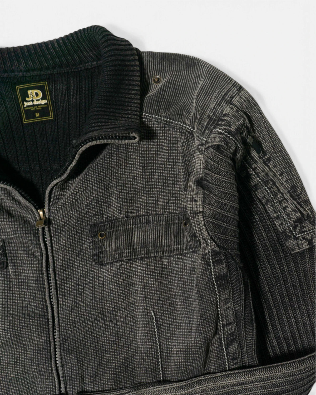Chaqueta Just Design Gris Lavado Vintage 00s — Talla M