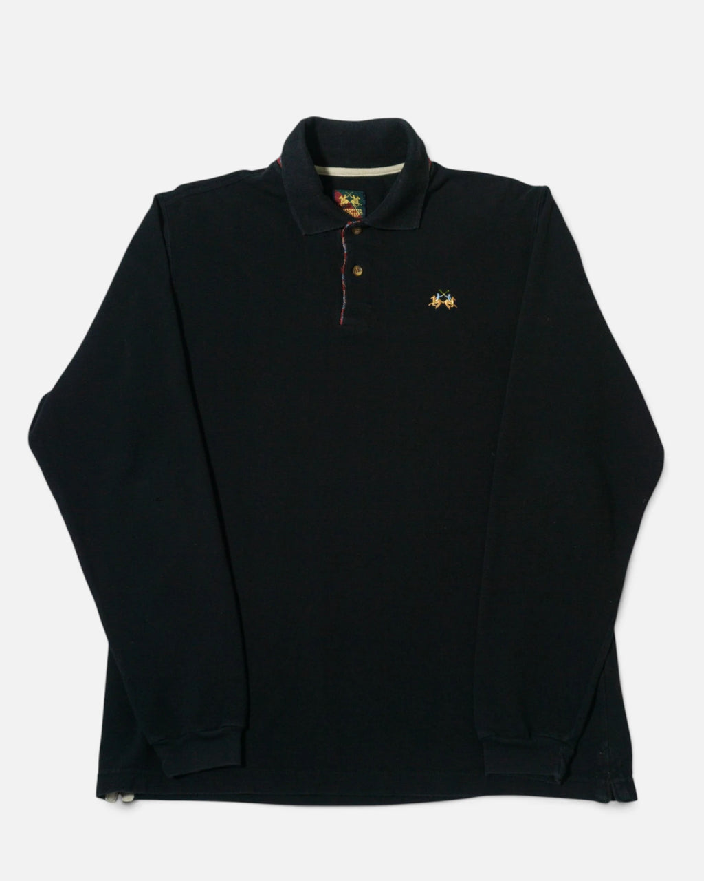 Polo de Manga Larga La Martina Negro Vintage — Talla L