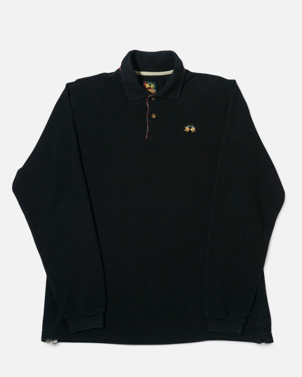Polo de Manga Larga La Martina Negro Vintage — Talla L