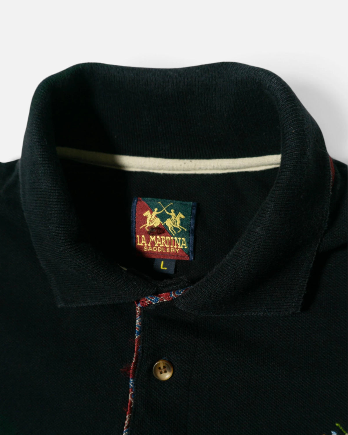 Polo de Manga Larga La Martina Negro Vintage — Talla L