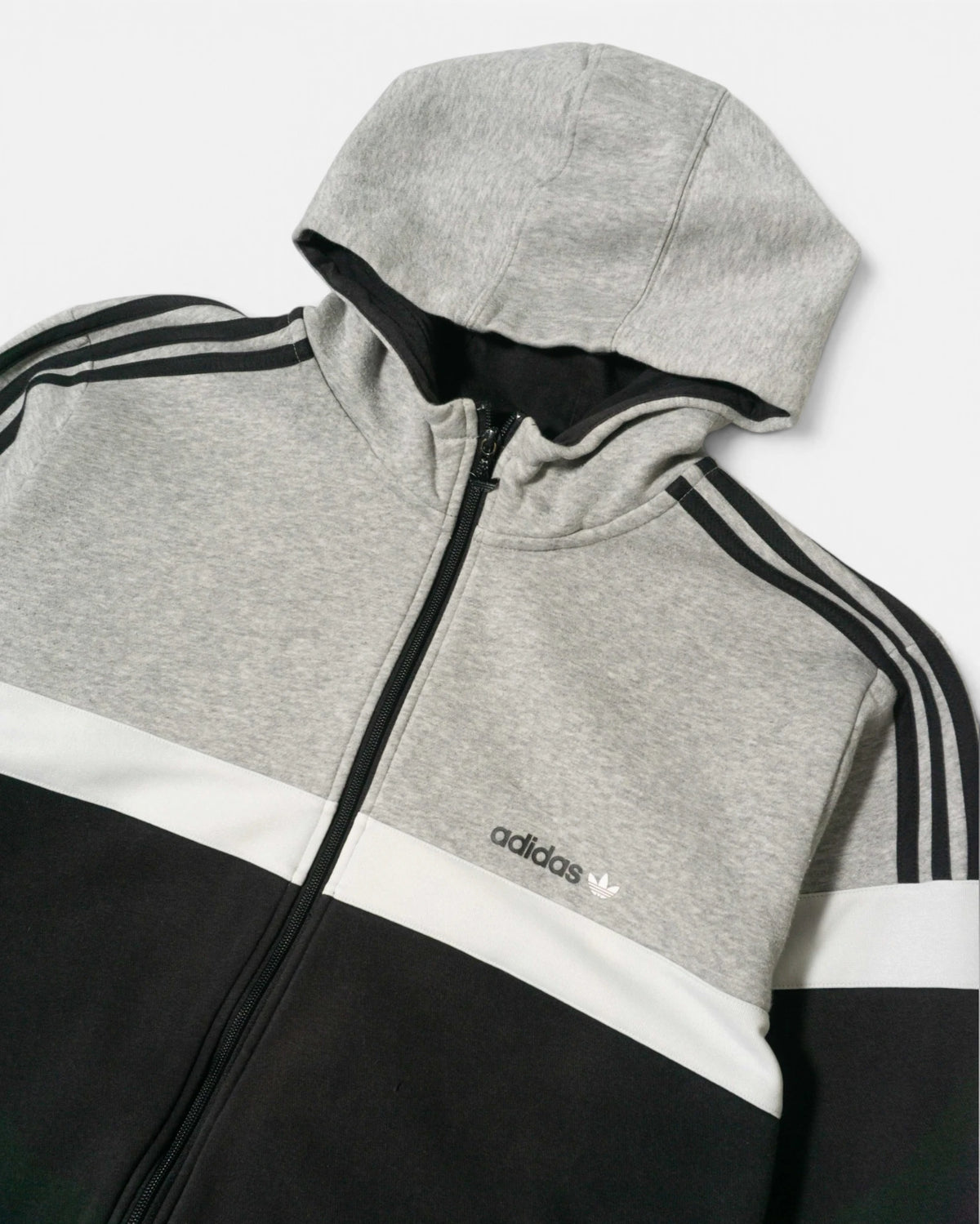 Sudadera con Capucha Adidas ZX Series Gris y Negra  — Talla L