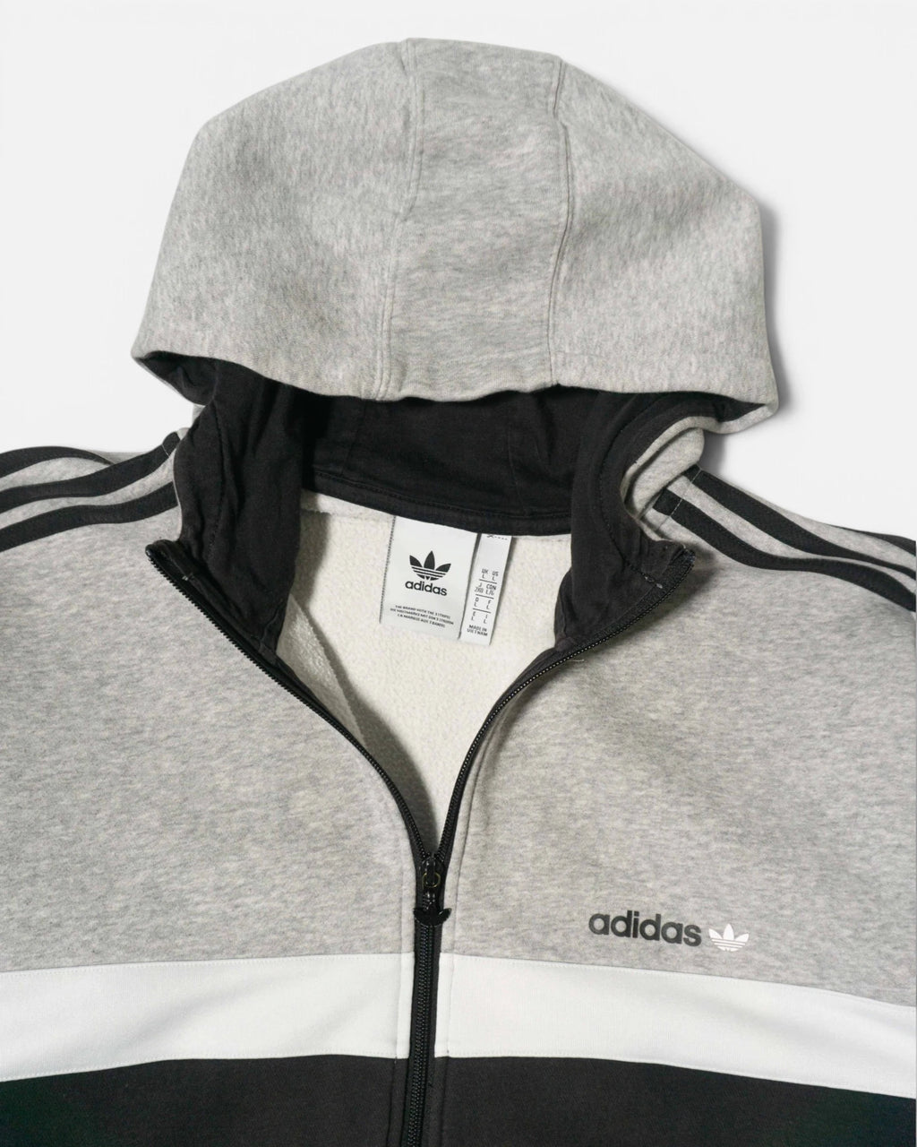 Sudadera con Capucha Adidas ZX Series Gris y Negra  — Talla L