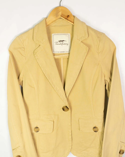 Blazer Thomas Burberry Vintage 00s beige mujer — Talla XS