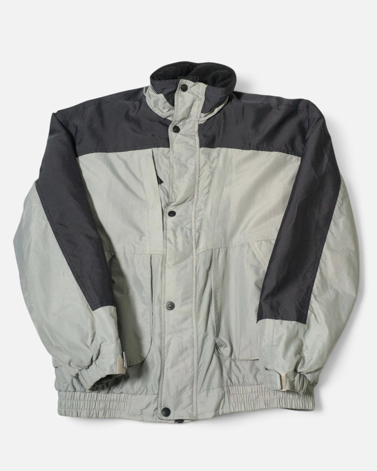 Chaqueta Parka North Bay Gris y Negra Vintage — Talla M