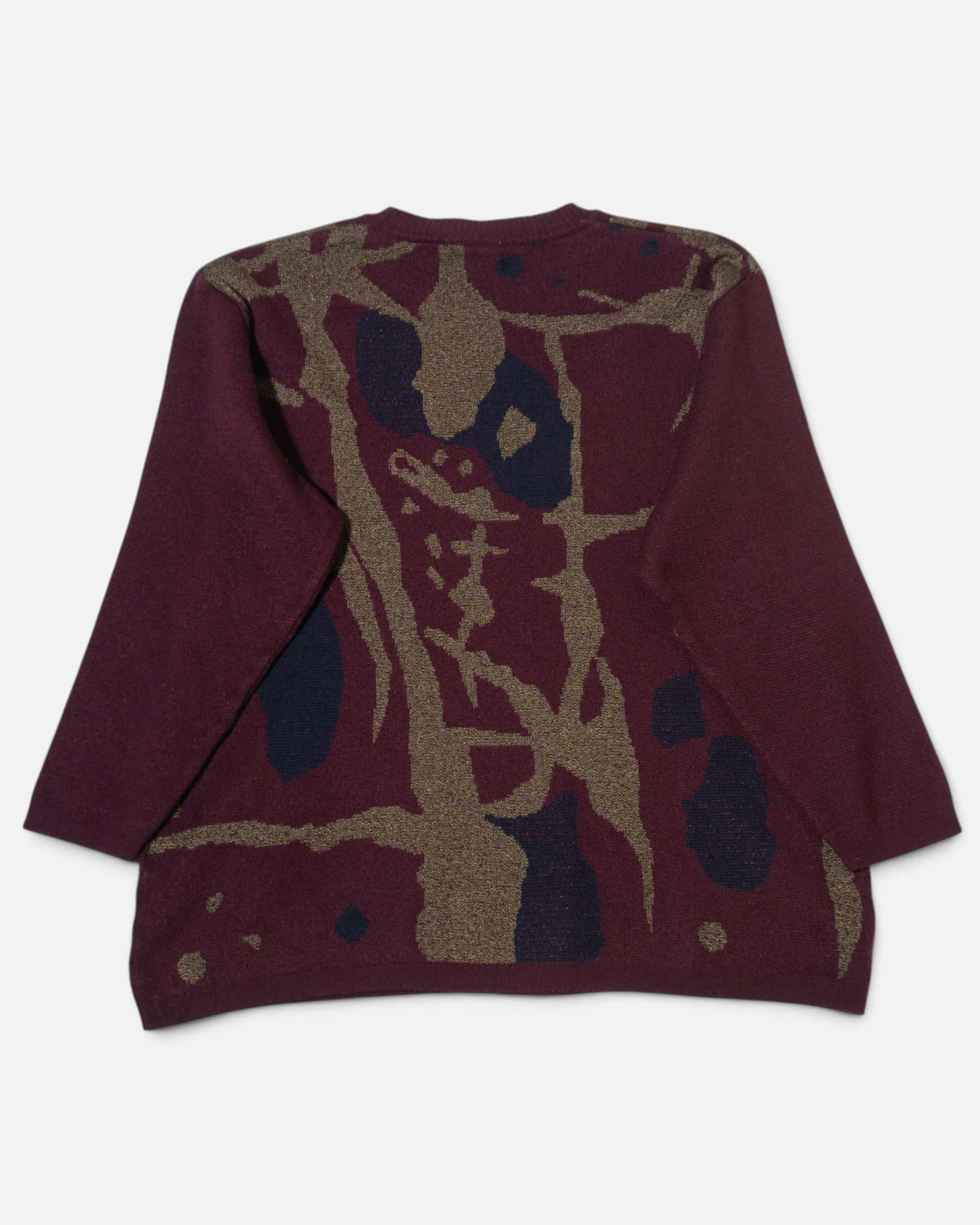 Jersey Volkert Abstracto Burdeos Vintage — Talla XS