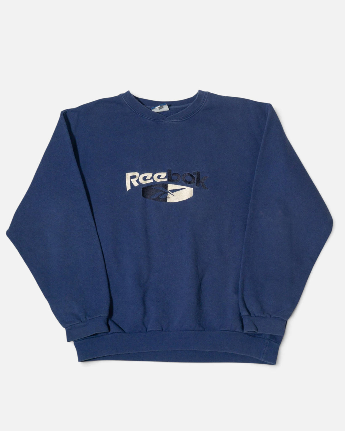 Sudadera Reebok Azul con Logotipo Bordado Vintage — Talla M Mujer