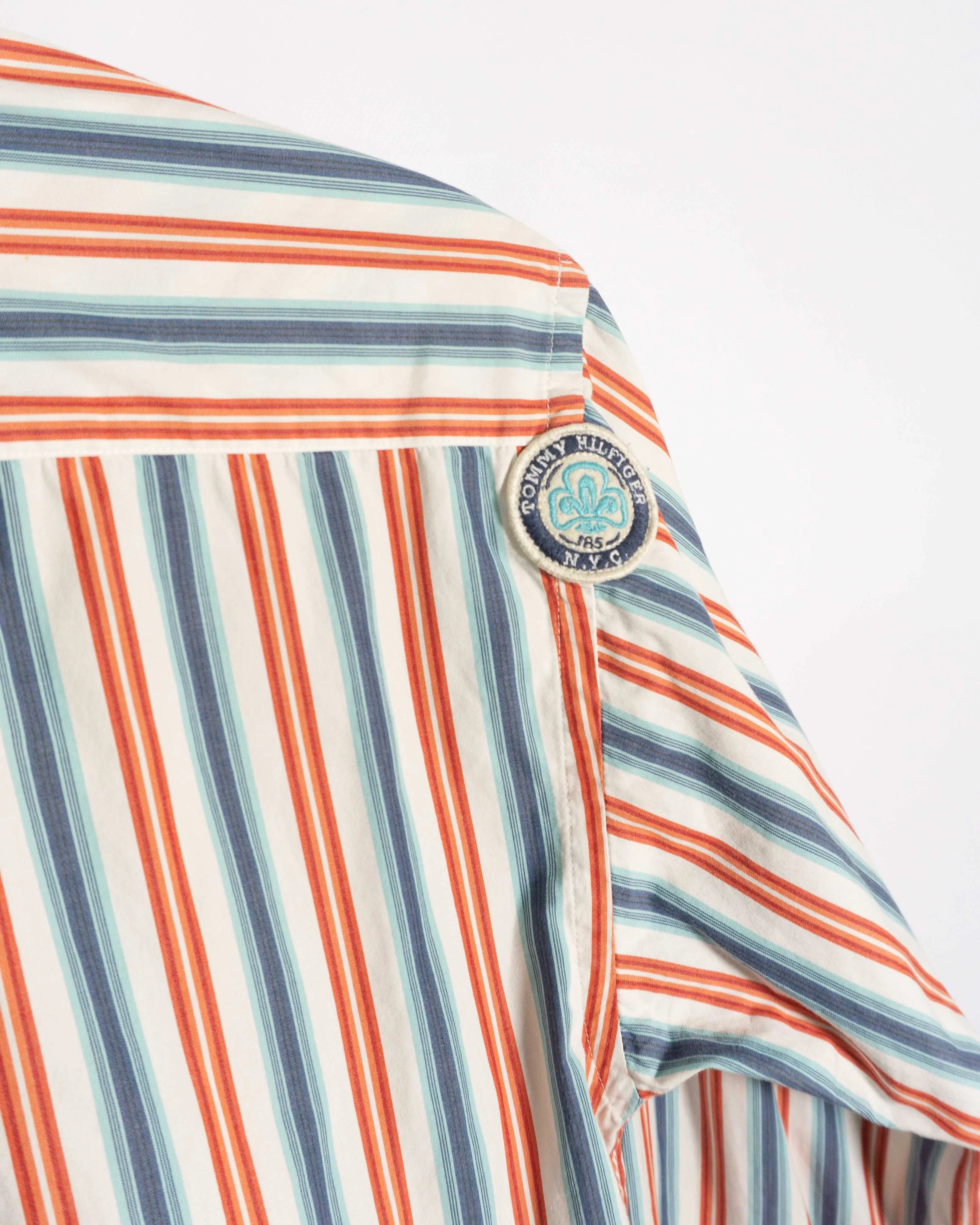 Camisa Tommy Hilfiger Vintage 2000s de Rayas Manga Larga — Talla XS