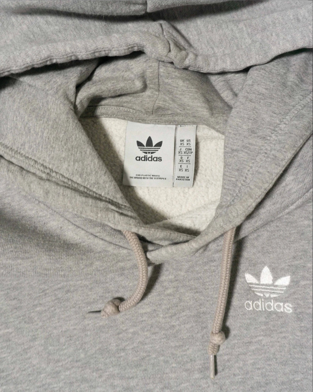 Sudadera con Capucha Adidas Originals Gris Trefoil — Talla XS