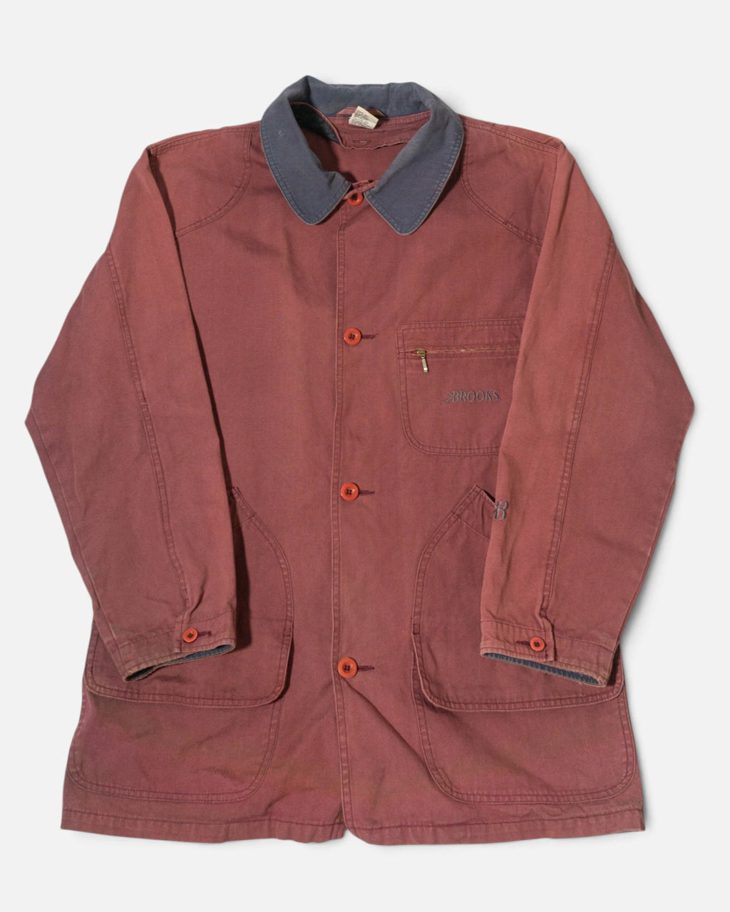 Chaqueta de Trabajo Brooks Granate Vintage — Talla L