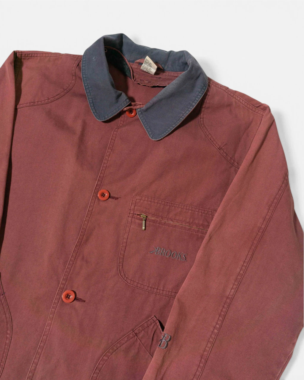 Chaqueta de Trabajo Brooks Granate Vintage — Talla L