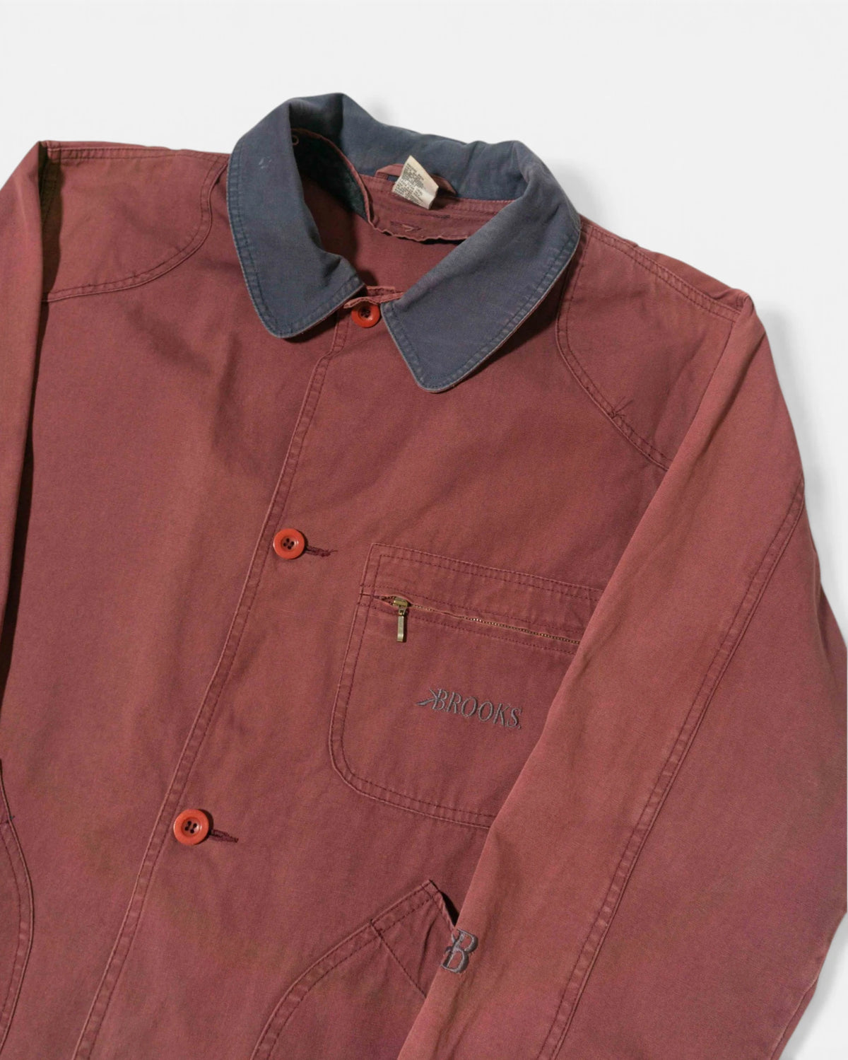 Chaqueta de Trabajo Brooks Granate Vintage — Talla L