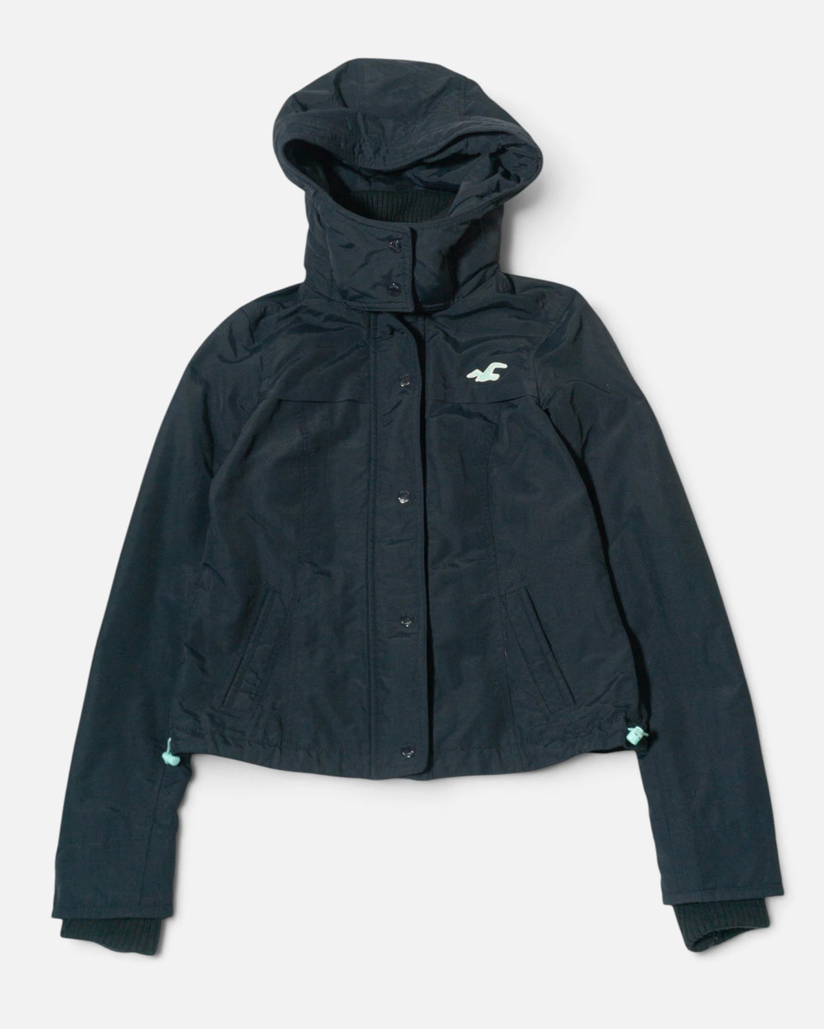 Chaqueta Hollister All-Weather Y2K Negra de Mujer — Talla M