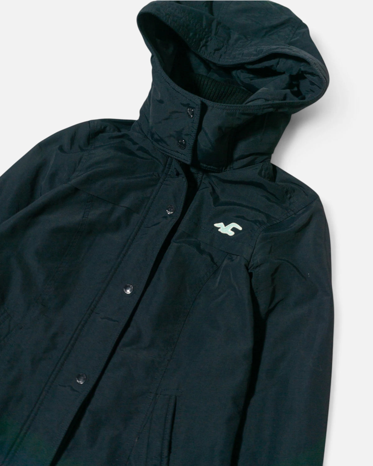Chaqueta Hollister All-Weather Y2K Negra de Mujer — Talla M