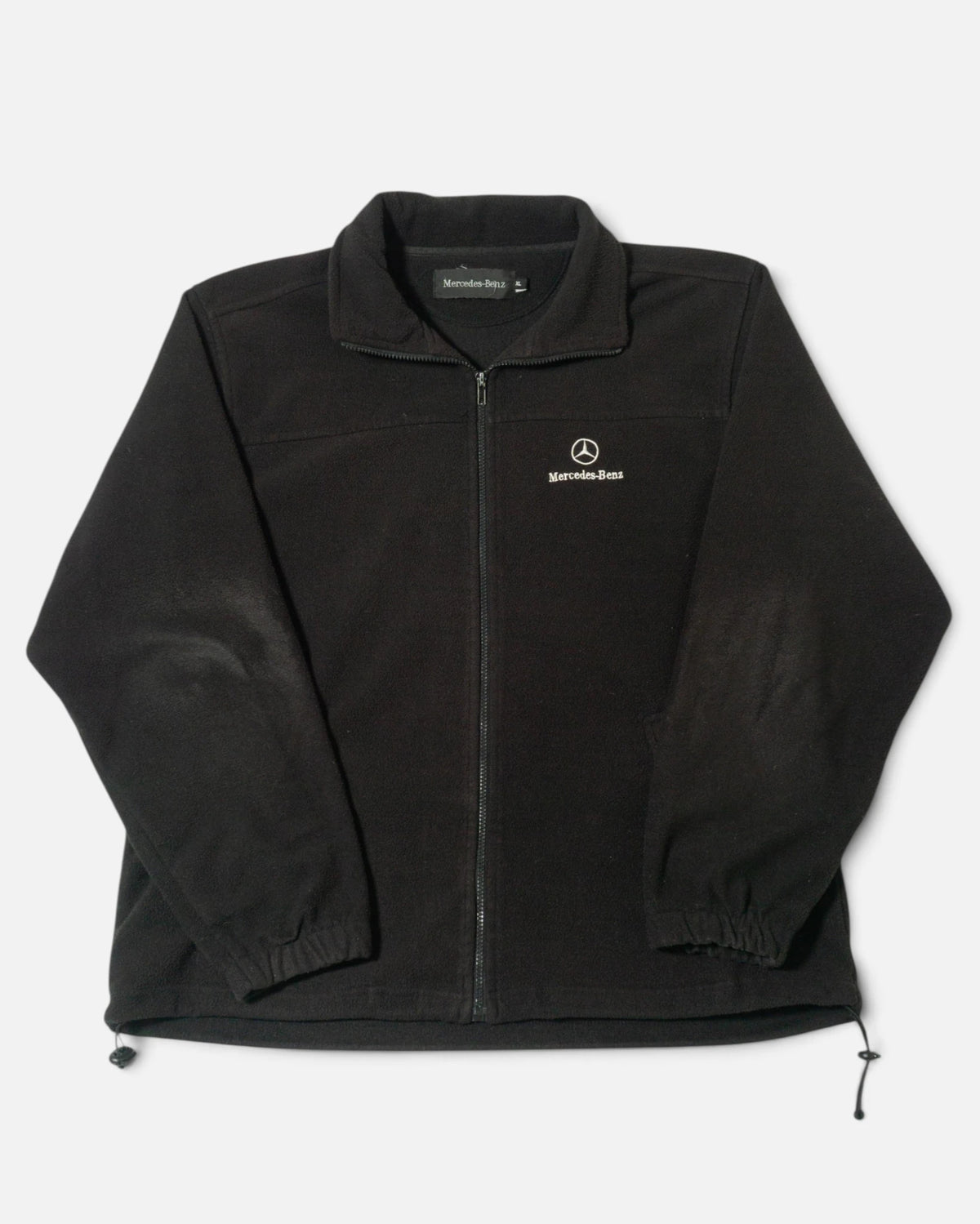 Chaqueta Forro Polar Mercedes-Benz Negra Vintage — Talla XL