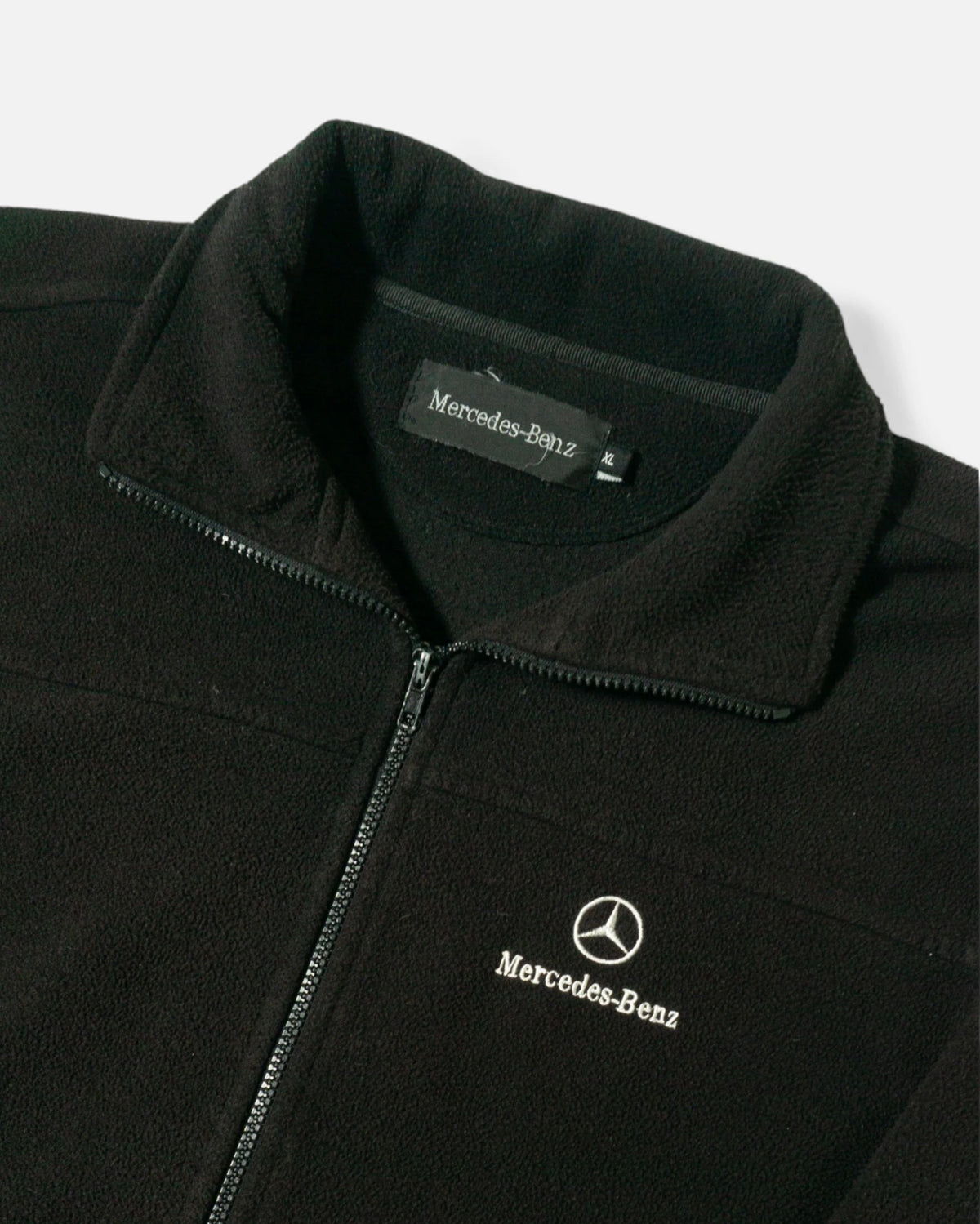 Chaqueta Forro Polar Mercedes-Benz Negra Vintage — Talla XL