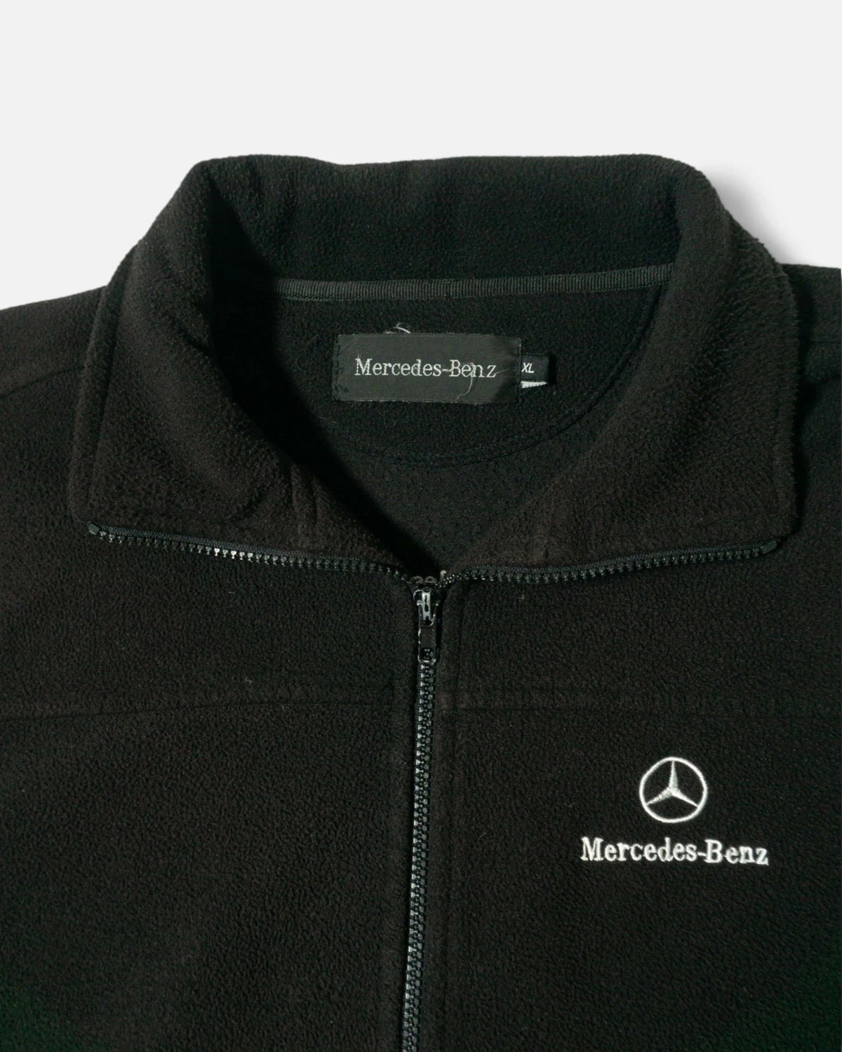Chaqueta Forro Polar Mercedes-Benz Negra Vintage — Talla XL