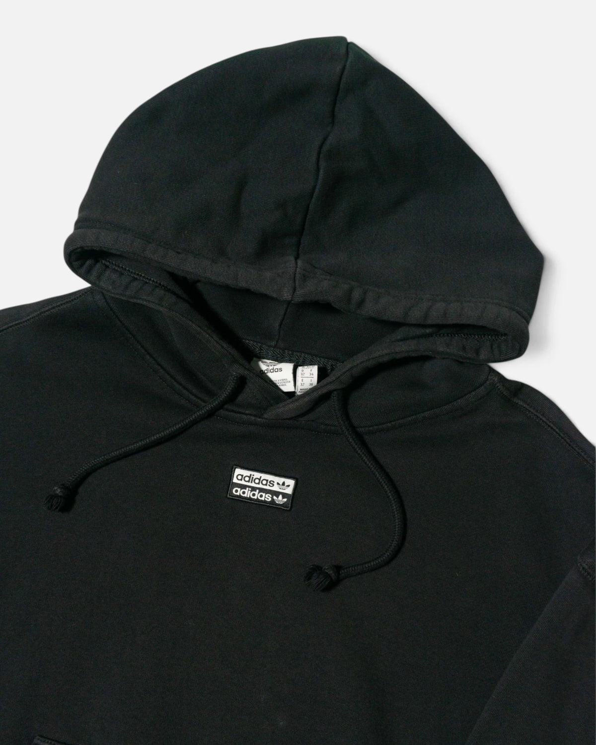 Sudadera con Capucha Adidas Originals Negra Doble Logo — Talla XS