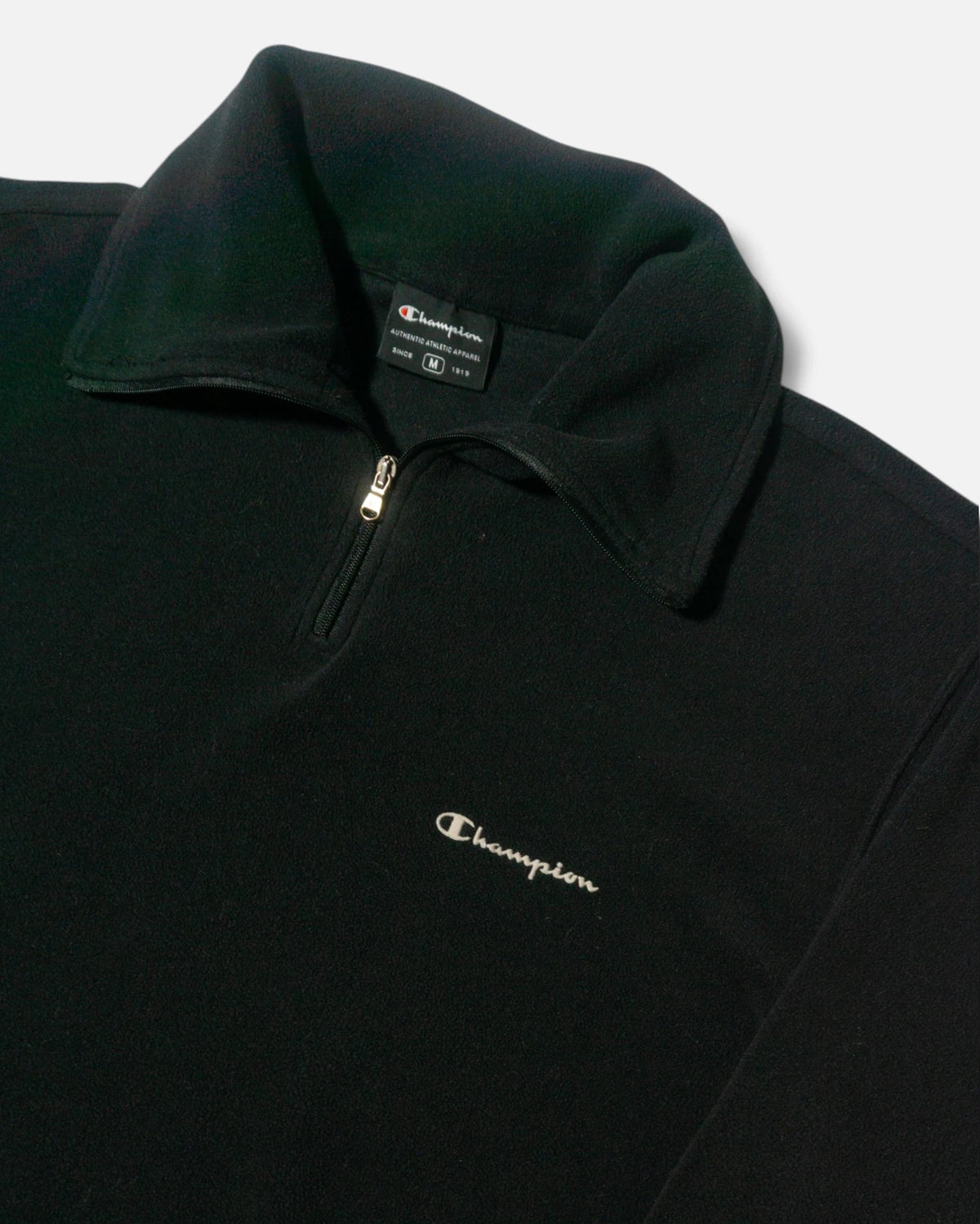 Polar Champion Negra Cuello Alto Cremallera 1/4 Vintage — Talla M