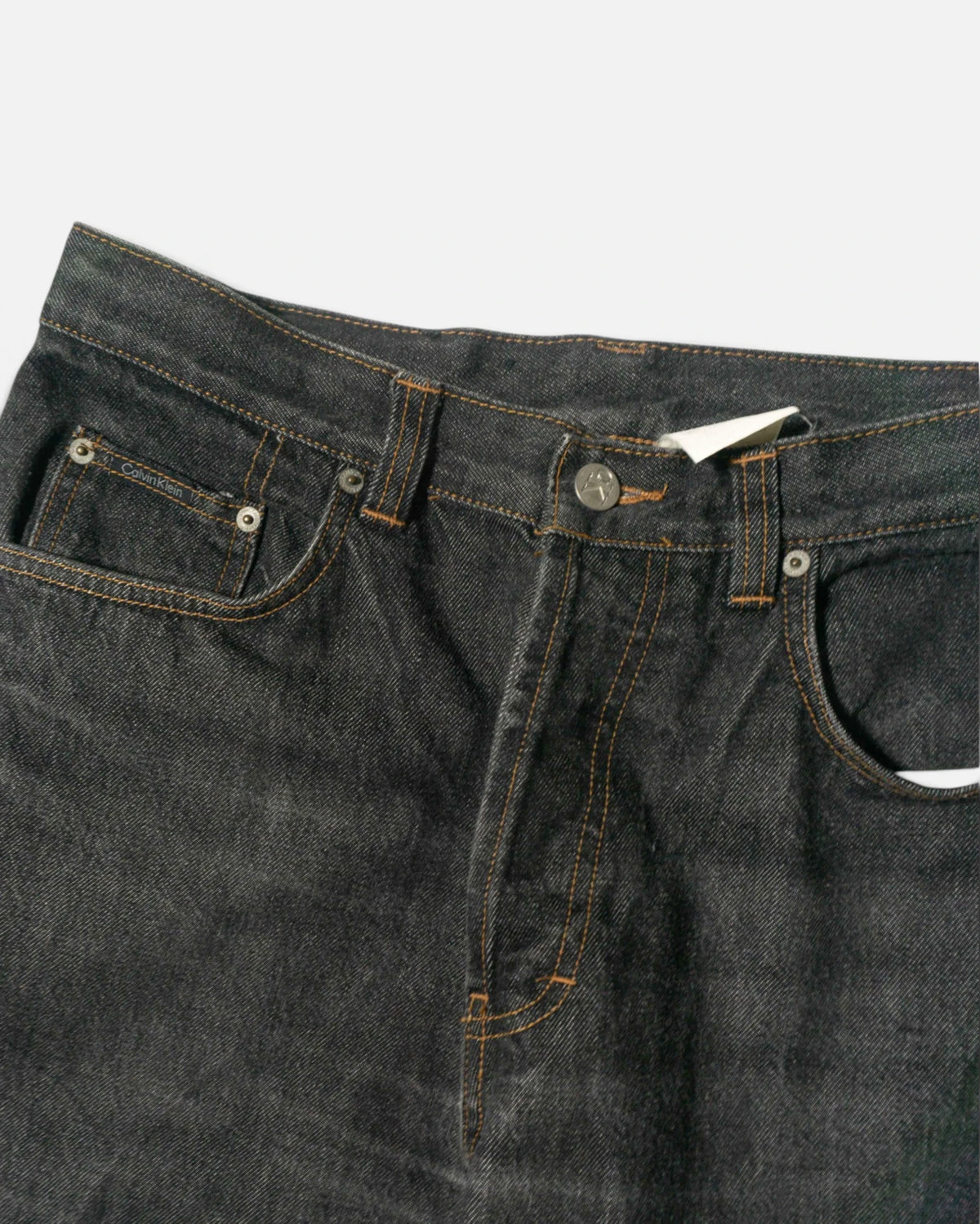 Vaqueros Calvin Klein Rectos Gris Oscuro Vintage — Talla W32